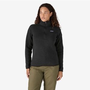 PATAGONIA Women’s Better Sweater 1/4 Zip Fleece. Black, size small.